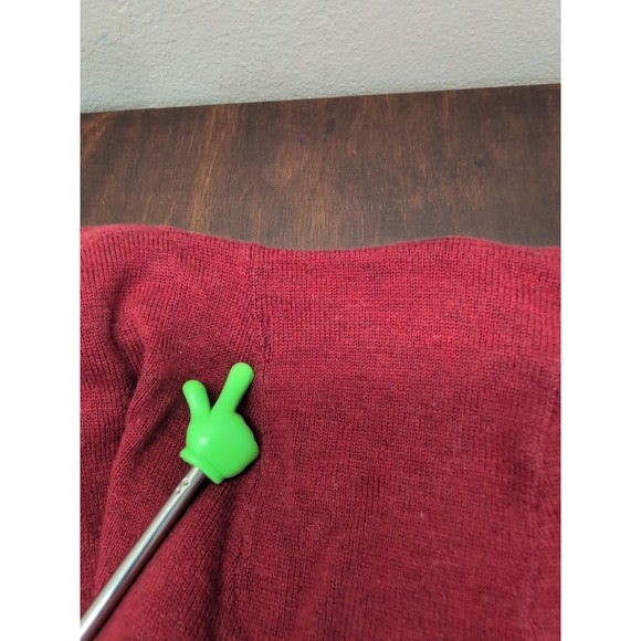 Agave Denim Full Zip Red Gray Cotton Hoodie Size Medium Soft Knit Oversized - Picture 10 of 10